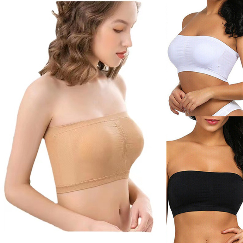Picture of Amazon Foreign Trade Wrap Chest One-Piece Tube Top Double-Layer Strapless Invisible Underwear Beautiful Back Anti-Light Large Size 6XL