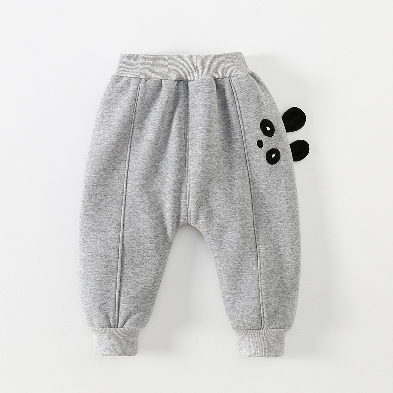 Baby thickened pants winter boys' casual pants fleece-lined infant trousers baby girls' butt pants winter fashion