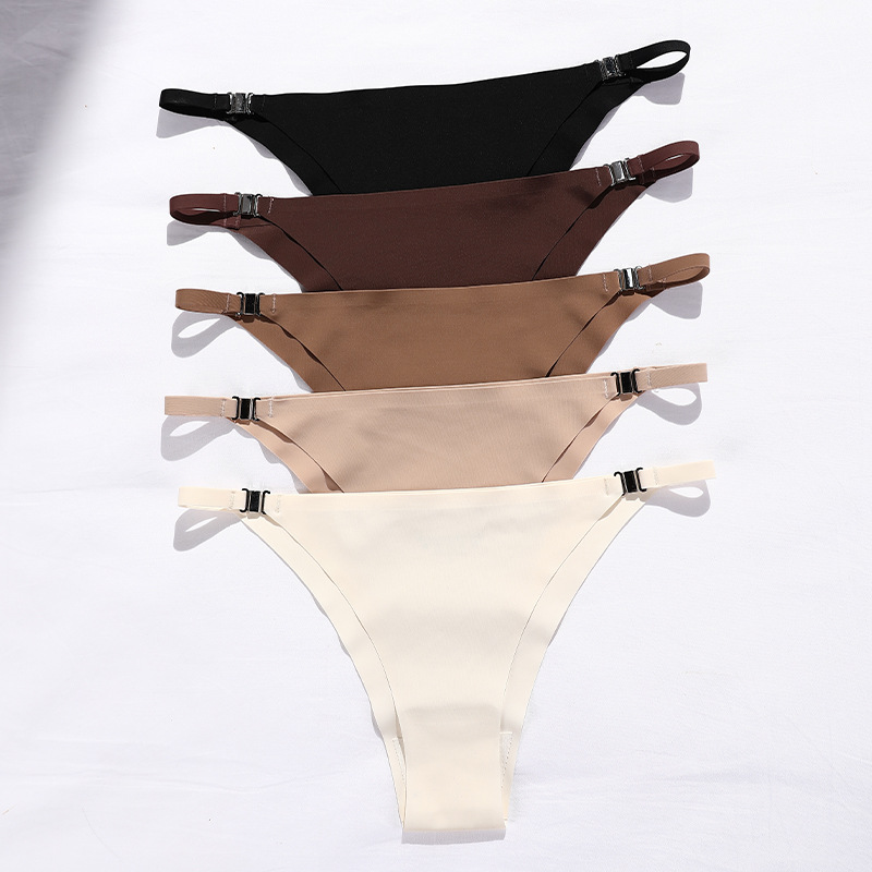 Cross-border Simple Girls' Underwear Intimate Low Waist Pure Cotton Crotch Traceless Ice Silk Sexy Non-take-off Briefs for Women