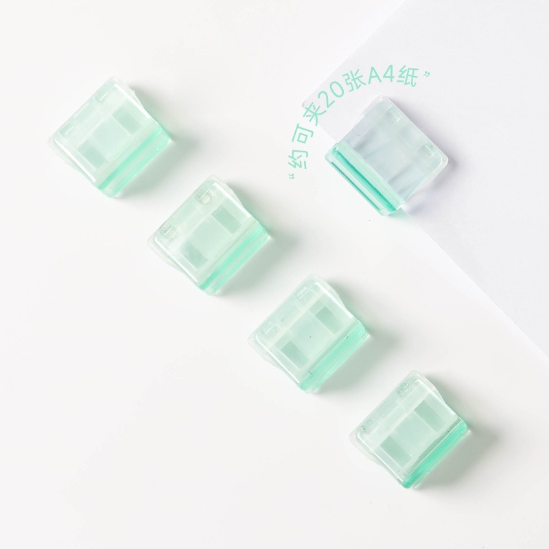 Picture of Push Clip Transparent Color Small Clip Office File Sliding Clip Student Test Paper Data Storage Fixed Push Clip