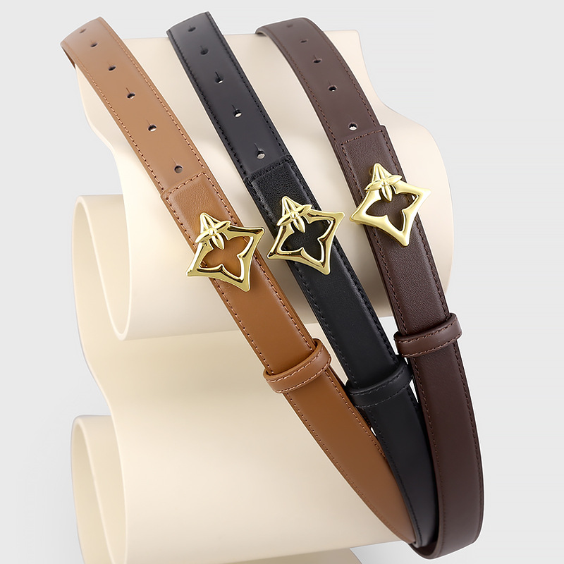 Flower buckle new leather belt women decorative jeans with artistic leisure ladies belt factory in stock wholesale