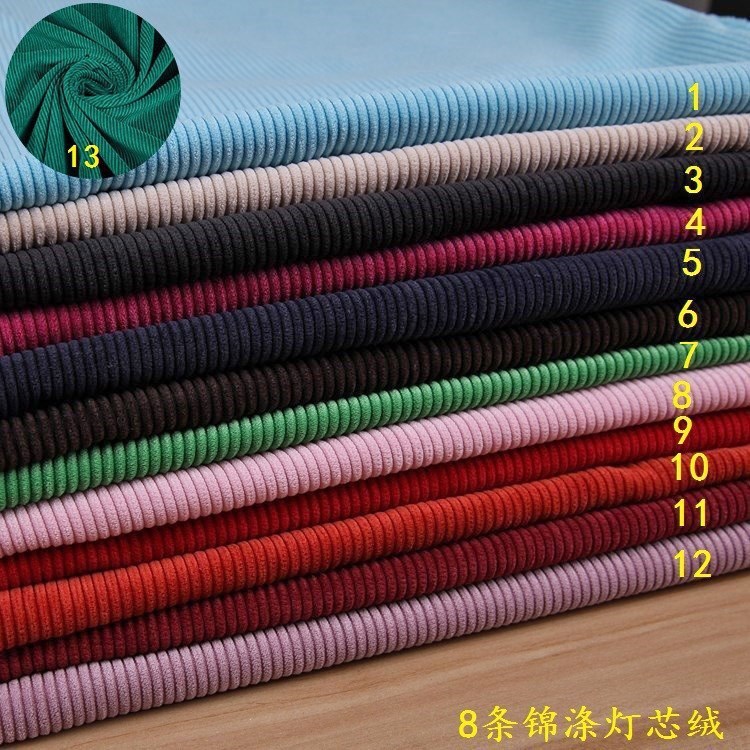 In-Stock Autumn and Winter Clothing 8-Piece Set of Corduroy Fabric 8W Ribbed Casual Pants Jacket Thick Plain Corduroy Fabric