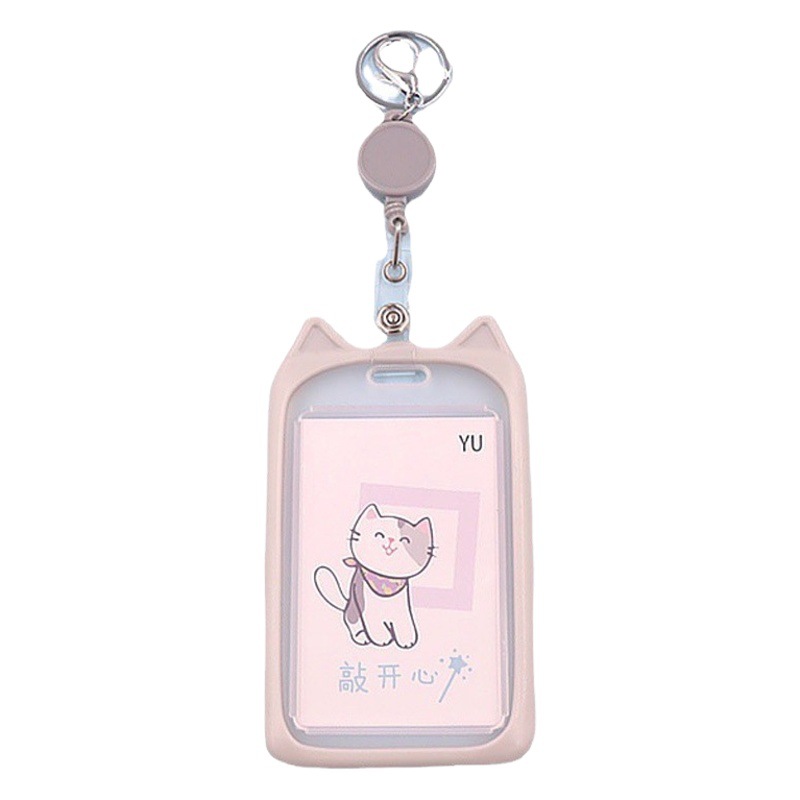 Card Set Campus Student Meal Card Bus Card Set Easy Pull Button Telescopic Kitten Bunny Card Set Work Certificate Card Set