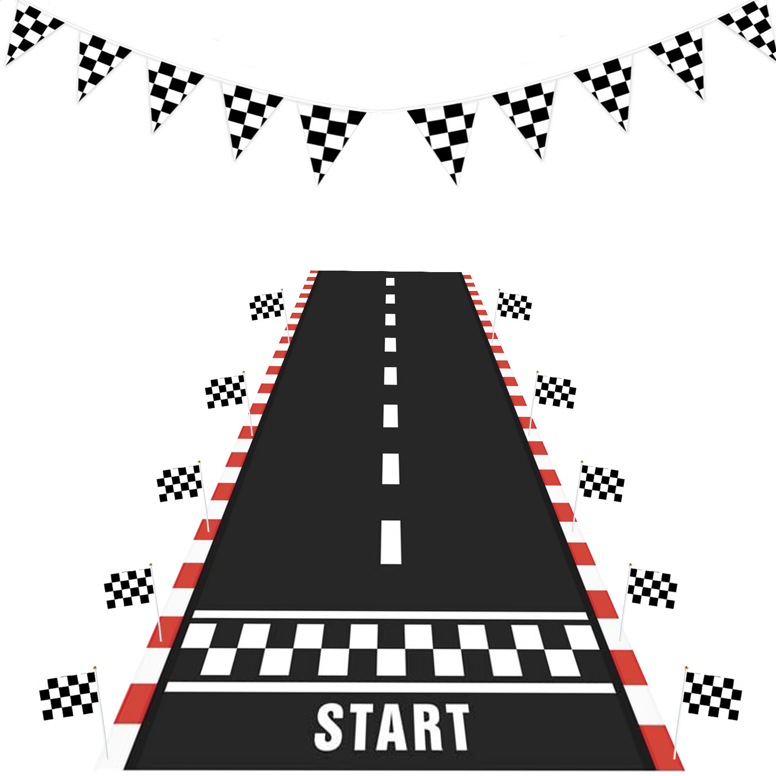 AliExpress Amazon foreign trade flag black and white grid racing track decoration polyester flag hanging flag suit