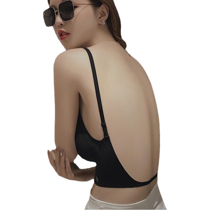 U-Shaped Beautiful Back Bra for Women with Small Breasts Push-Up 2024 New Style with Breast Pads and Outer Vest All-In-One Seamless Backless Bra