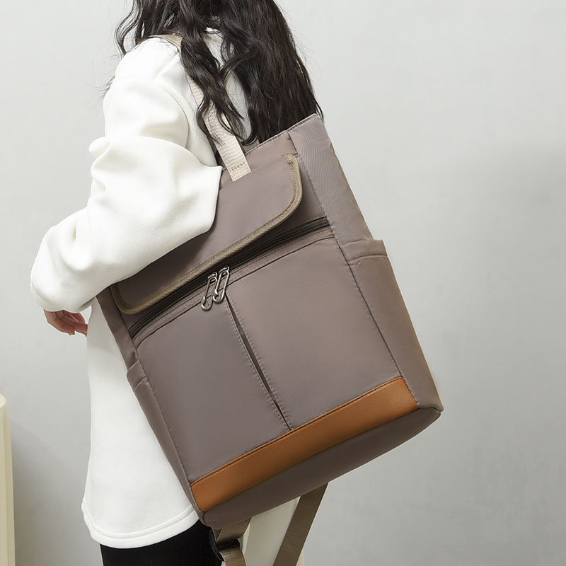 Picture of Fashion Stitching Large Capacity Casual Backpack Trendy All-match Lightweight Nylon Shoulder Bag Women's Handbag for Going Out
