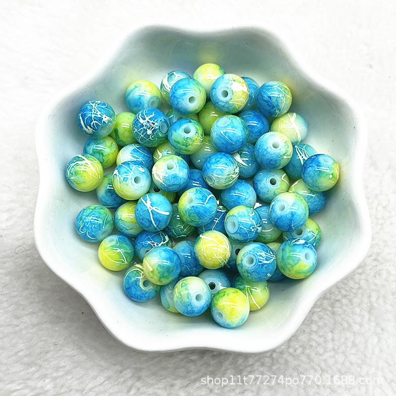 Picture of In stock two-color round beads glass beads loose beads handmade diy bracelet accessories wholesale necklace jewelry beaded material