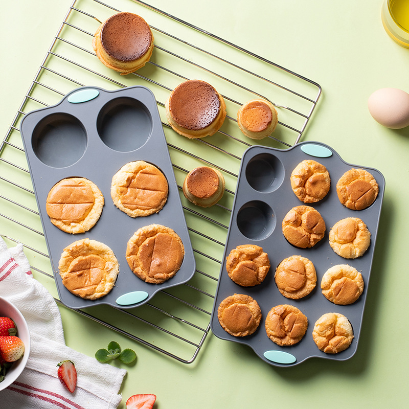 Cross-border Silicone 6 Cups 12 Cups Round Cake Mold Household Baking Mofen Cake Mold