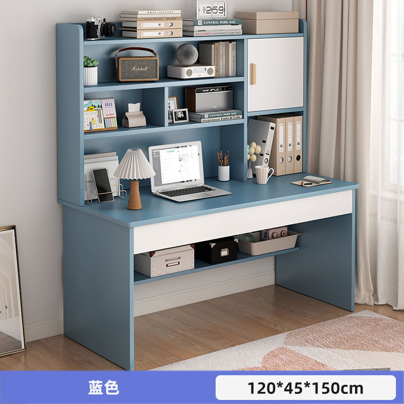 Picture of Student home study desk, children's desk, bookshelf combination table and chair set, simple bedroom, children's writing desk