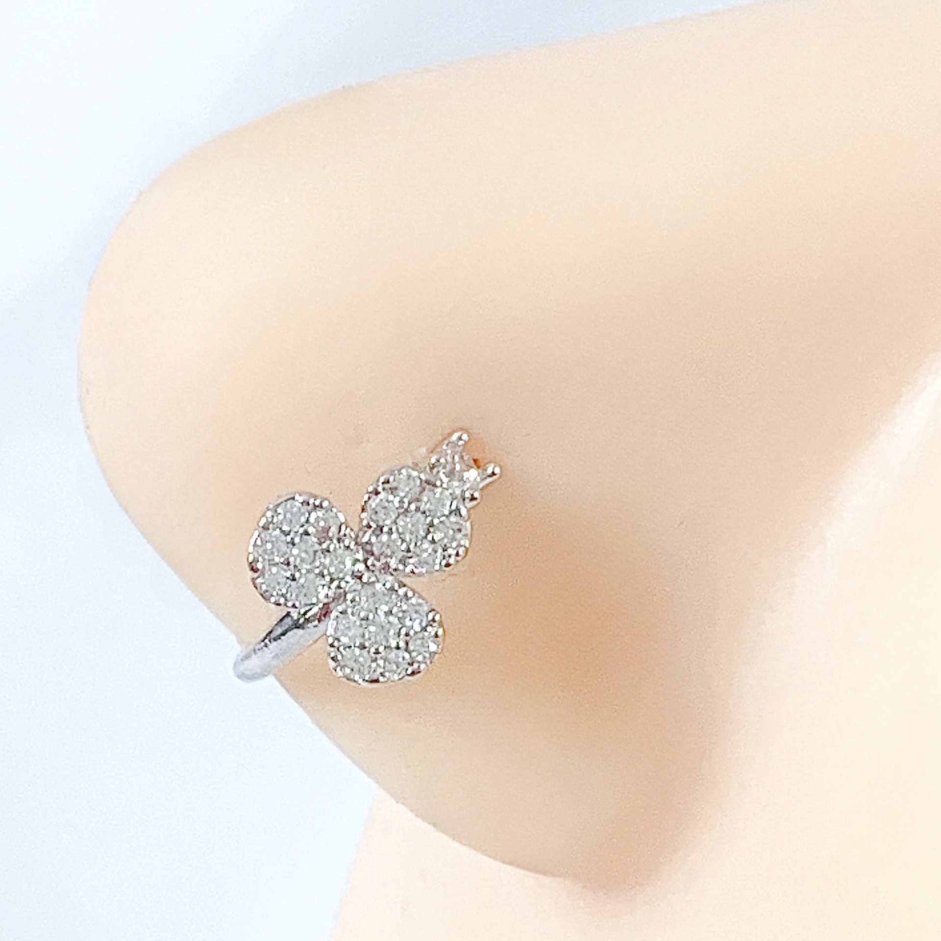 Picture of Cross-border Accessories Water Drop Butterfly Pendant Copper Nose Ring Nose Nail Women's Fresh and Sweet Ins Style High-grade Jewelry