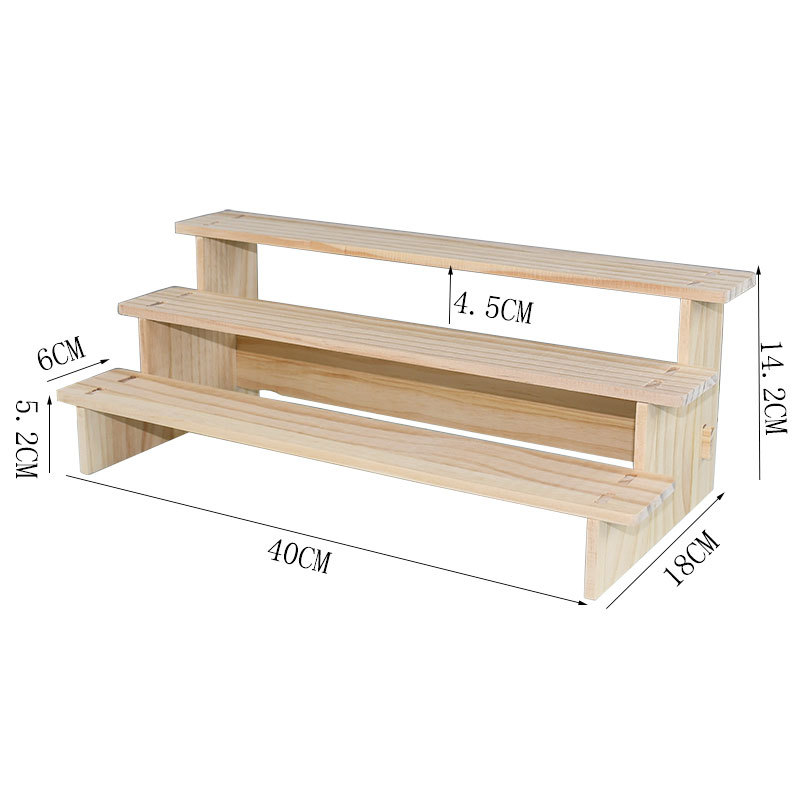 Picture of Solid Wood Ladder Display Rack Blind Box Storage Props Hand-Made Office Display Rack Bubble Mart Two-Yuan Jewelry Rack