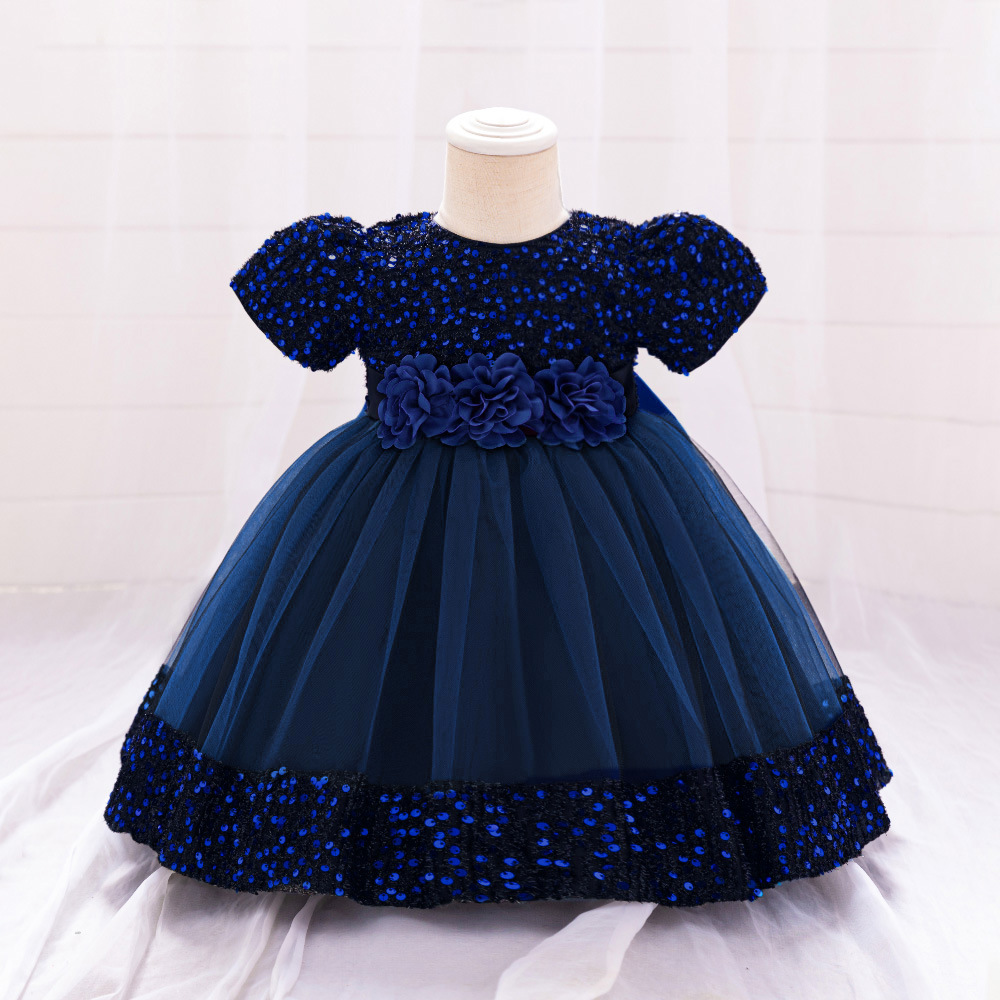 Picture of Foreign Trade Cross-border New Children's Princess Dress Sequin Mesh Girls' Wedding Dress Host Performance Dress