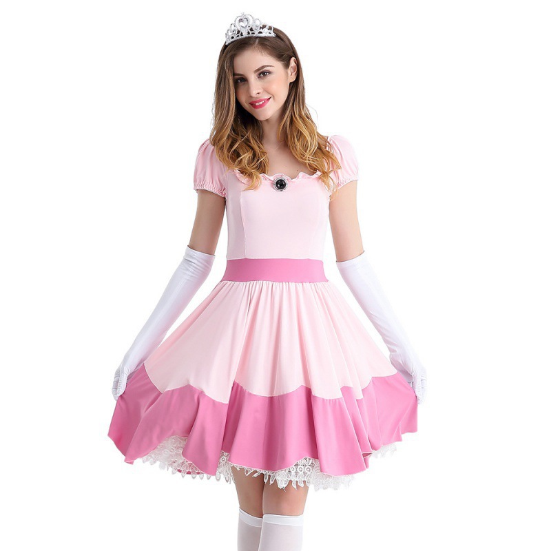 Mario Picki Peach Blossom Princess Fairy Tale Princess Cosplay Pink Princess Dress Uniform cosplay