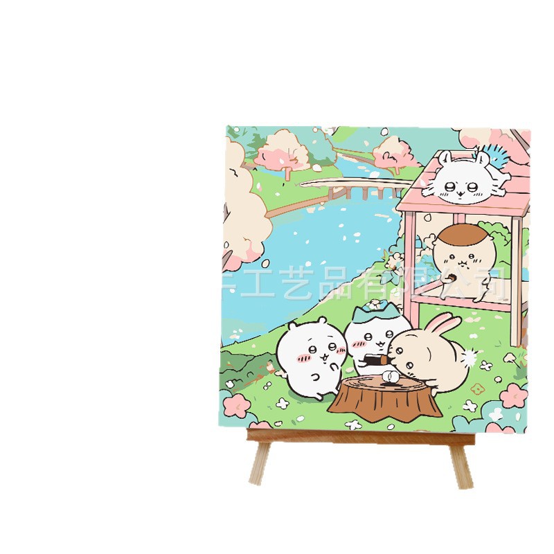 Picture of Jiyikawa Digital Oil Painting DIY Flower Hand-Filled Oil Painting Healing Decompression Plant Flower Landscape Painting