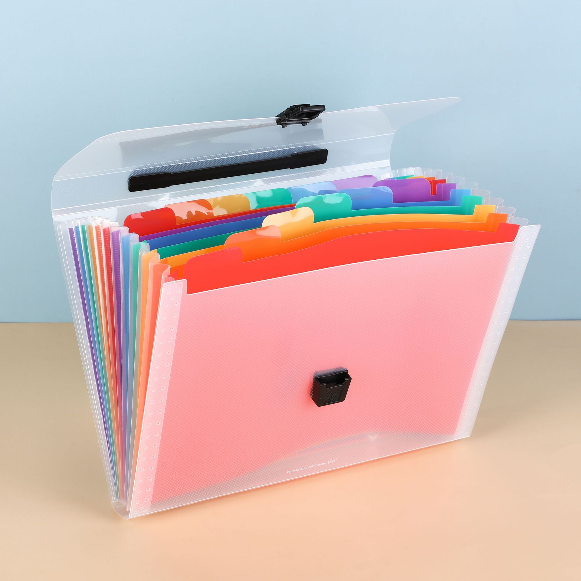 Picture of A4 student portable organ bag rainbow multi-layer classification folder large capacity bill storage file bag wholesale