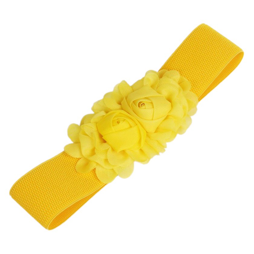Decorative Women's Simple and Versatile Elastic Waistband Women's Wide Chiffon Rose Elastic Waistband Women 60g
