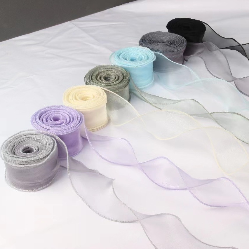 Mermaid Yarn Three-Strand Weaving Material Shoe Flower Hair Accessory Bow Gift Cake Tie Binding Strap Bouquet Small Chanel Style