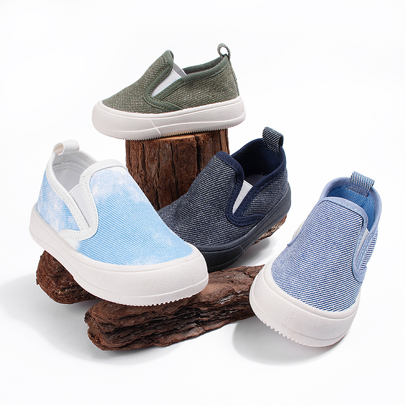 25 spring in stock double elastic children's canvas shoes casual soft bottom cover feet small children's small cloth shoes cross-border wholesale