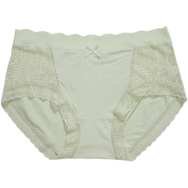 Women's Comfortable Mid-Waist Mulberry Silk Non-Trace Bacteriostatic Modal Lace Pure Desire Thin Summer Breathable Briefs