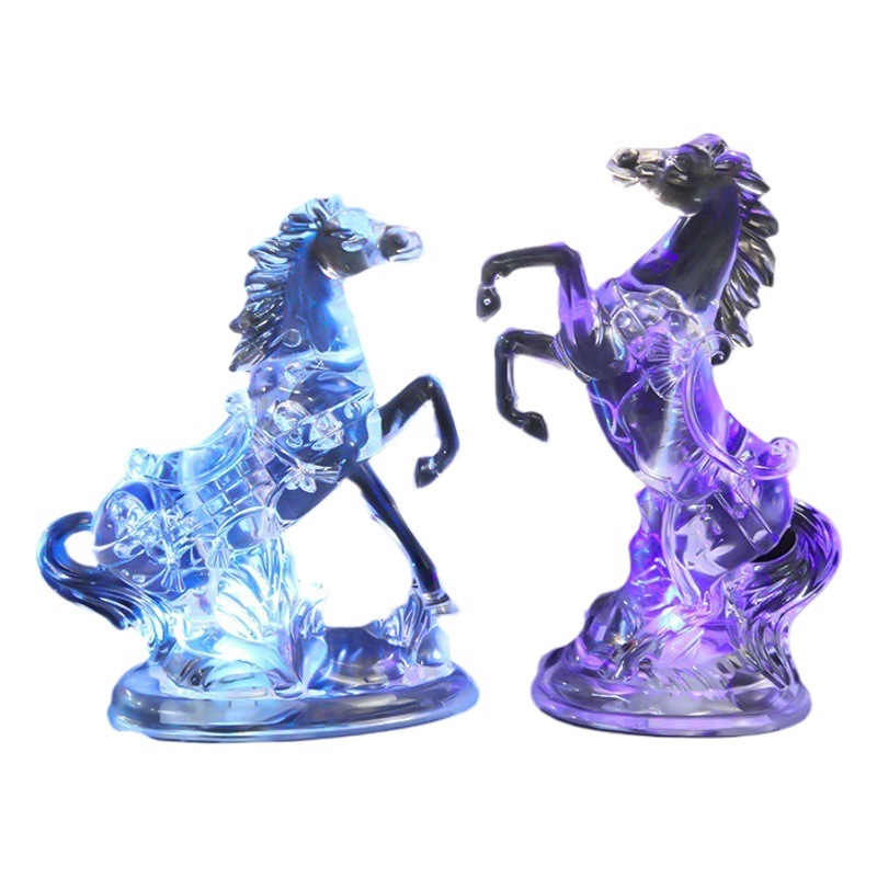 Acrylic Crystal Colorful Color Changing Night Market Flash Stall Ring Transparent Luminous High Color Value Night Light Wholesale