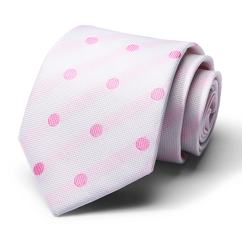Picture of Tie spot tie polyester silk tie manufacturer 8cm business men's formal wear wedding studio tie
