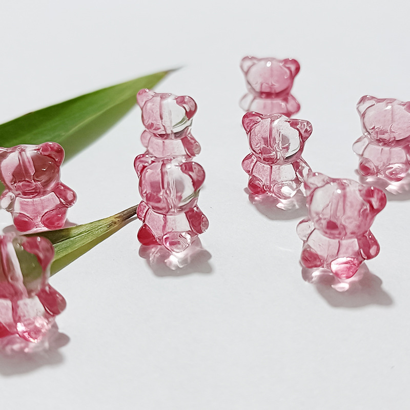 Picture of Hope letter hug bear loose beads bracelet jewelry accessories DIY hairpin accessories Czech glass jewelry accessories