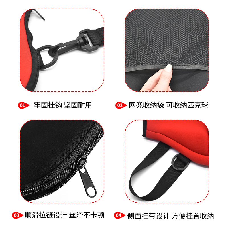 Picture of Waterproof Diving Material Racket Cover Tennis Table Tennis Racket Protective Cover Portable Pickleball Racket Bag with Mesh Bag Storage Pocket