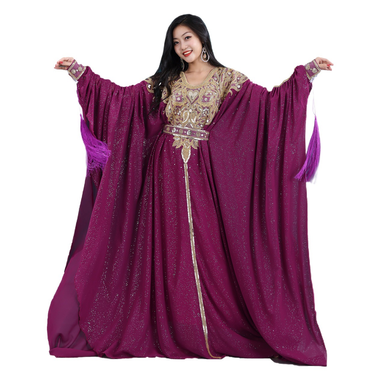 Dancer Belly Dance Persian Gulf Hair Shake Dance Khaleegy Khaliji Robe Competition Grade Performance Dress 909