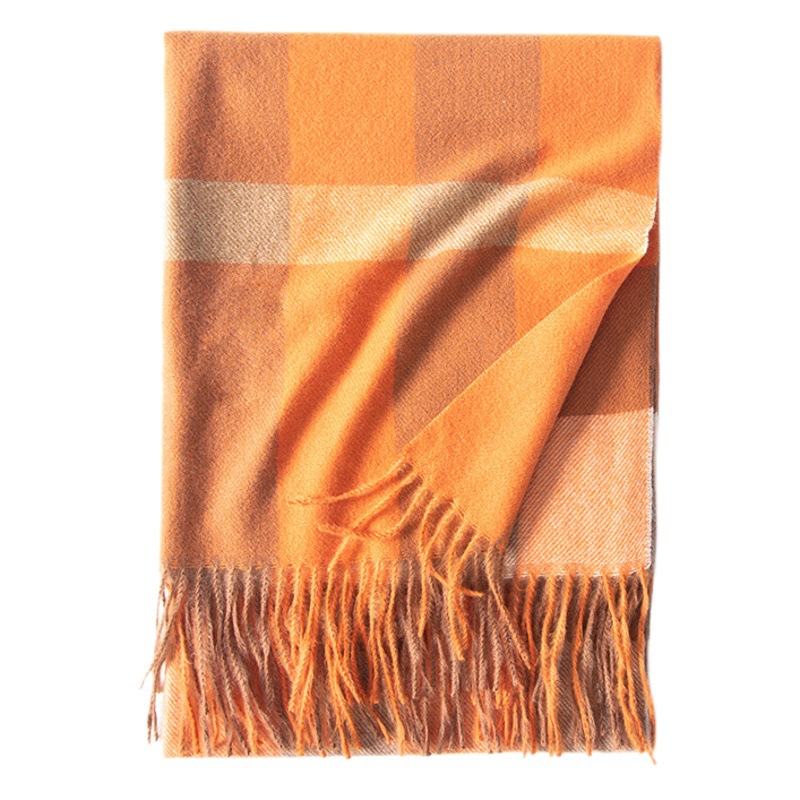 Deqing Silk Yue Scarf 2025 New Autumn and Winter Thickened Warm Cashmere Scarf Plaid Printed Autumn and Winter Scarf Women