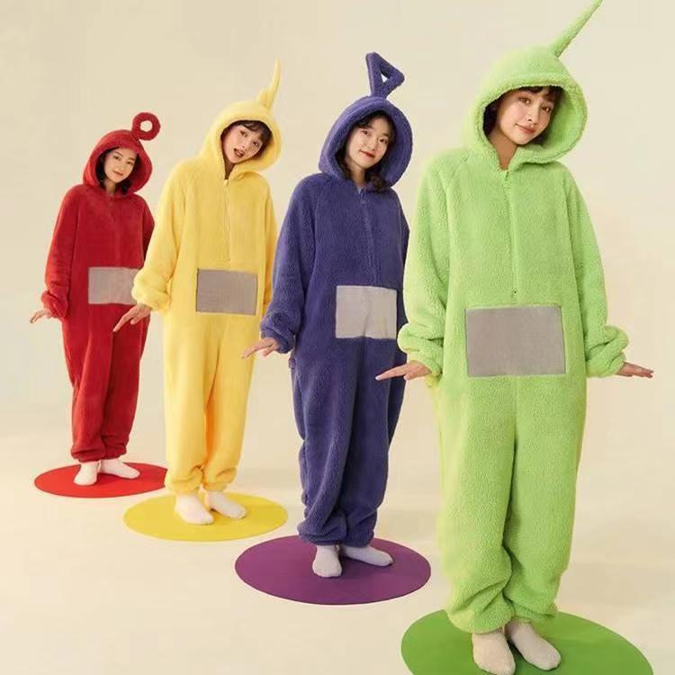 Picture of Teletubbies Siomatic Pajamas Women's Winter Cute Cartoon Funny Outer Wear Home Clothes Thickened Coral Fleece