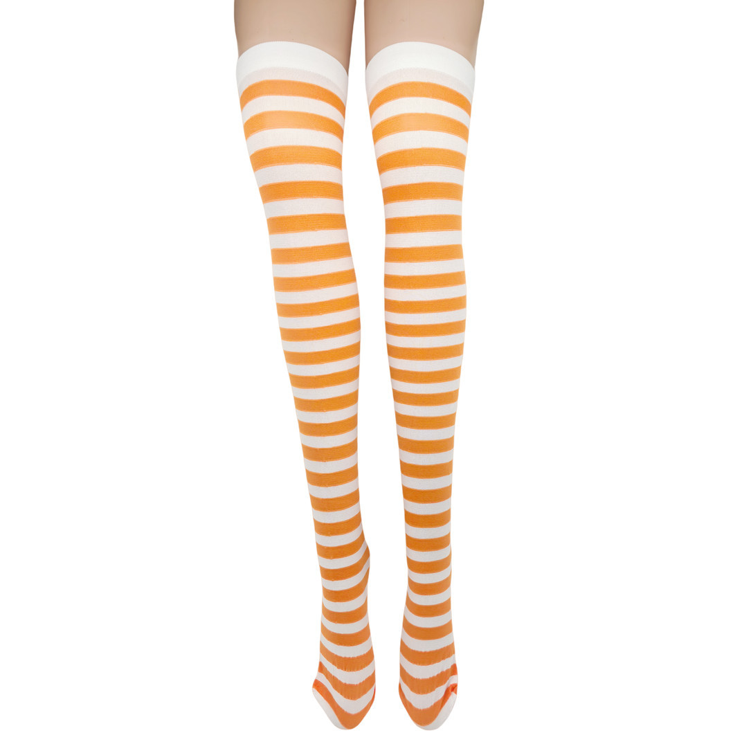 Picture of Halloween Christmas Striped Stockings Party Costume Accessories Over-the-Knee Stockings Striped Pantyhose