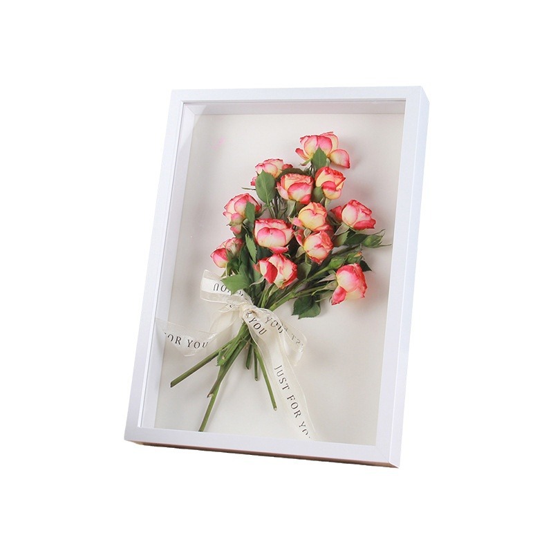 Picture of Dried Flower Stereo Hollow Photo Frame Handmade Clay Frame Table Immortal Flower Butterfly Specimen Frame DIY Frame Wholesale