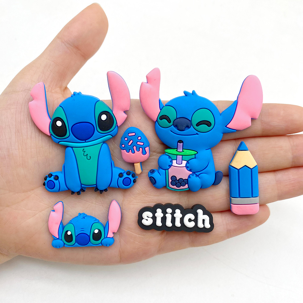 8 New Stitch Soft Rubber Shoe Charms Cute Cartoon Clog Shoe Accessories Decorative DIY Shoe Accessories