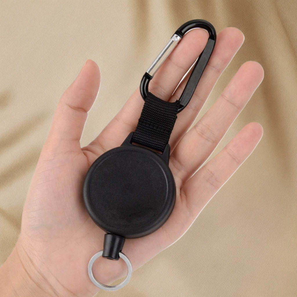 Amazon's Best-Selling 52mm Telescopic Cord Length 1m Keychain Easy-Pull Buckle Carabiner Id Buckle Easy-Pull