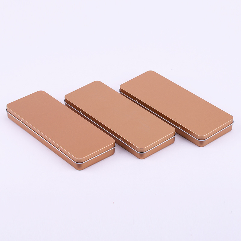 Picture of Rectangular Tinplate Box Pencil Eraser Storage Stationery Box Pen Conjoined Flip Cover Custom Tin Box