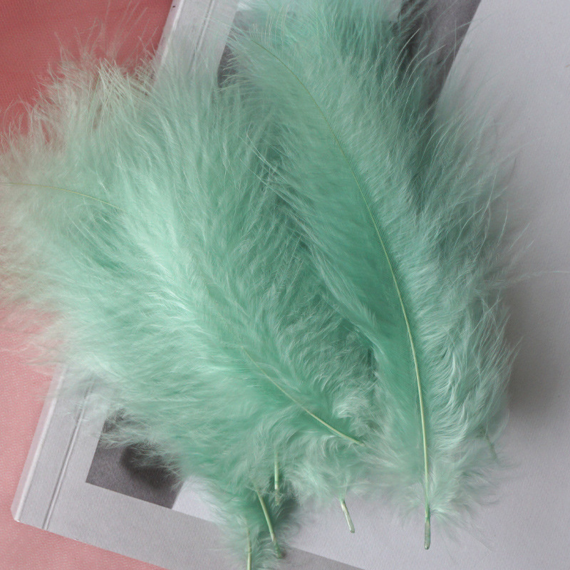 Picture of Feather Decoration Colorful Turkey Hair Pointed Tail Velvet Dream Catcher Material Wave Ball Gift Box Filler Shooting Props