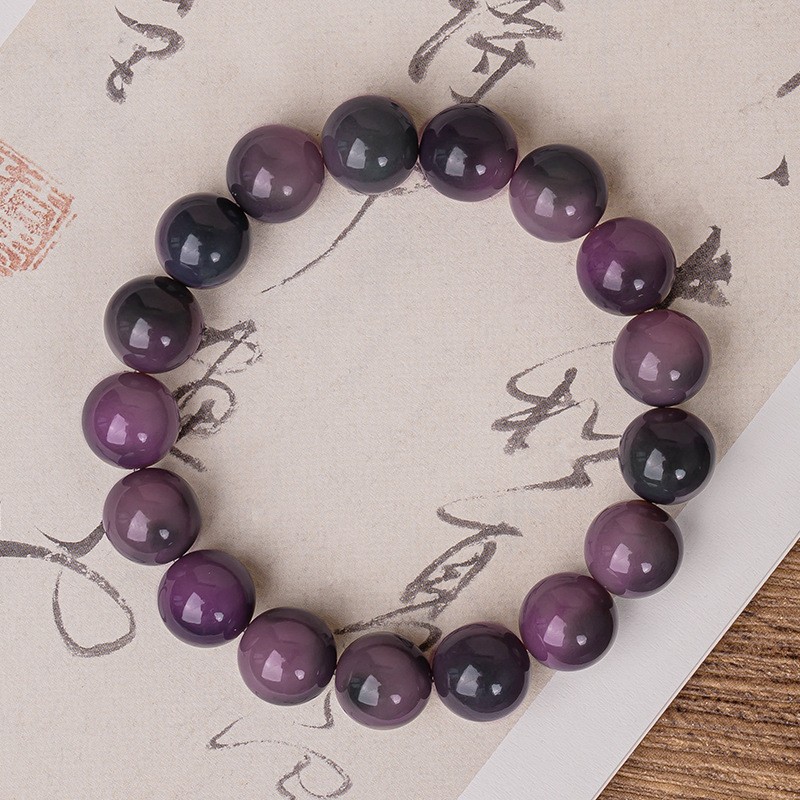 Picture of Sea Salt Blue and White Jade Bodhi Bracelet Women's Bracelet Small Lime Bodhi Root Wenwan Buddha Beads Rosary Plate Play Bracelet Men
