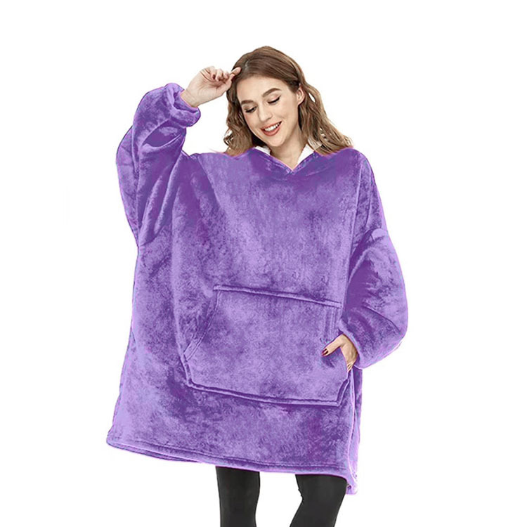 Picture of TV Explosions hugglehoodie Pullover Fleece Clothing Hooded Outdoor Cold-proof Warm Lazy TV Blanket Nightgown Women