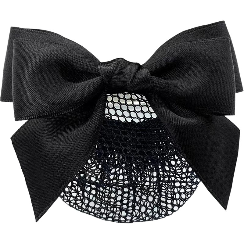 Professional head flower net pocket bow hairpin stewardess work bank nurse hair net female flight attendant plate hair hotel fine net