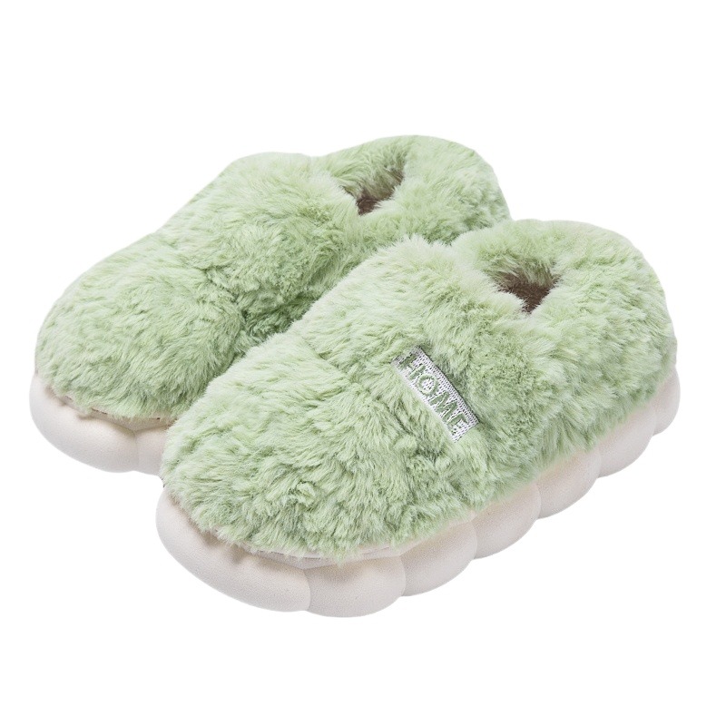 Stuffed Cotton Slippers for Women Winter 2025 New Furry Home Indoor Couple Outer Wear Autumn and Winter Bag Heel Cotton Shoes for Men