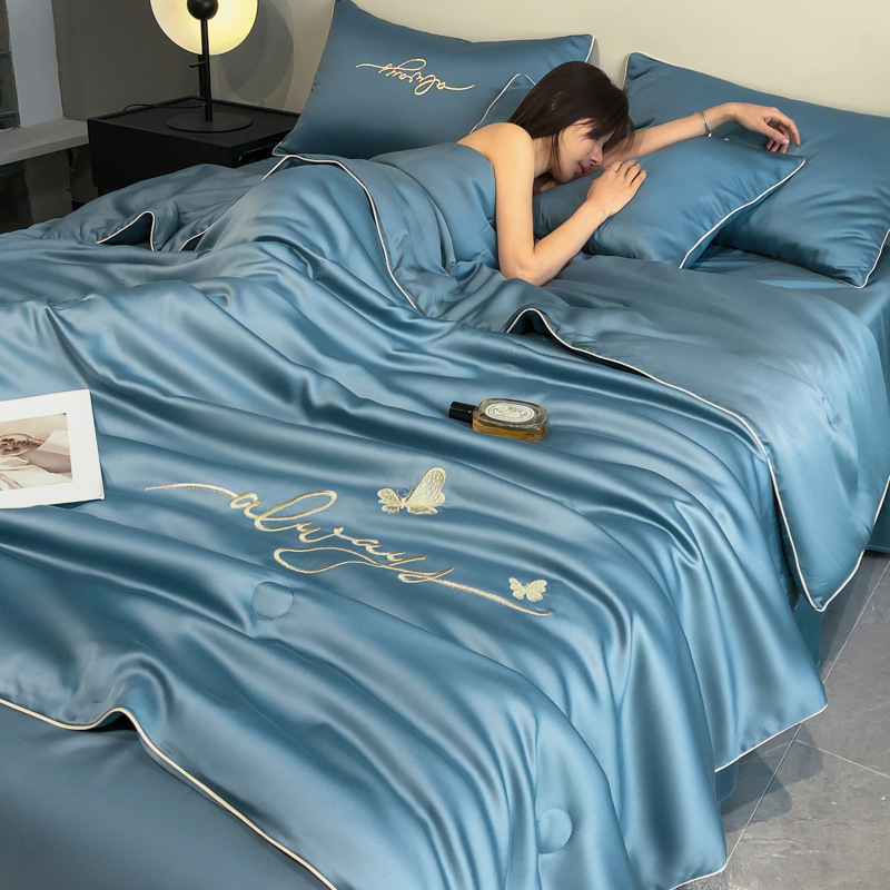 Picture of Summer quilted washed silk Tencel summer cool quilted air conditioning quilted ice silk summer quilted three-piece four-piece washable machine washable