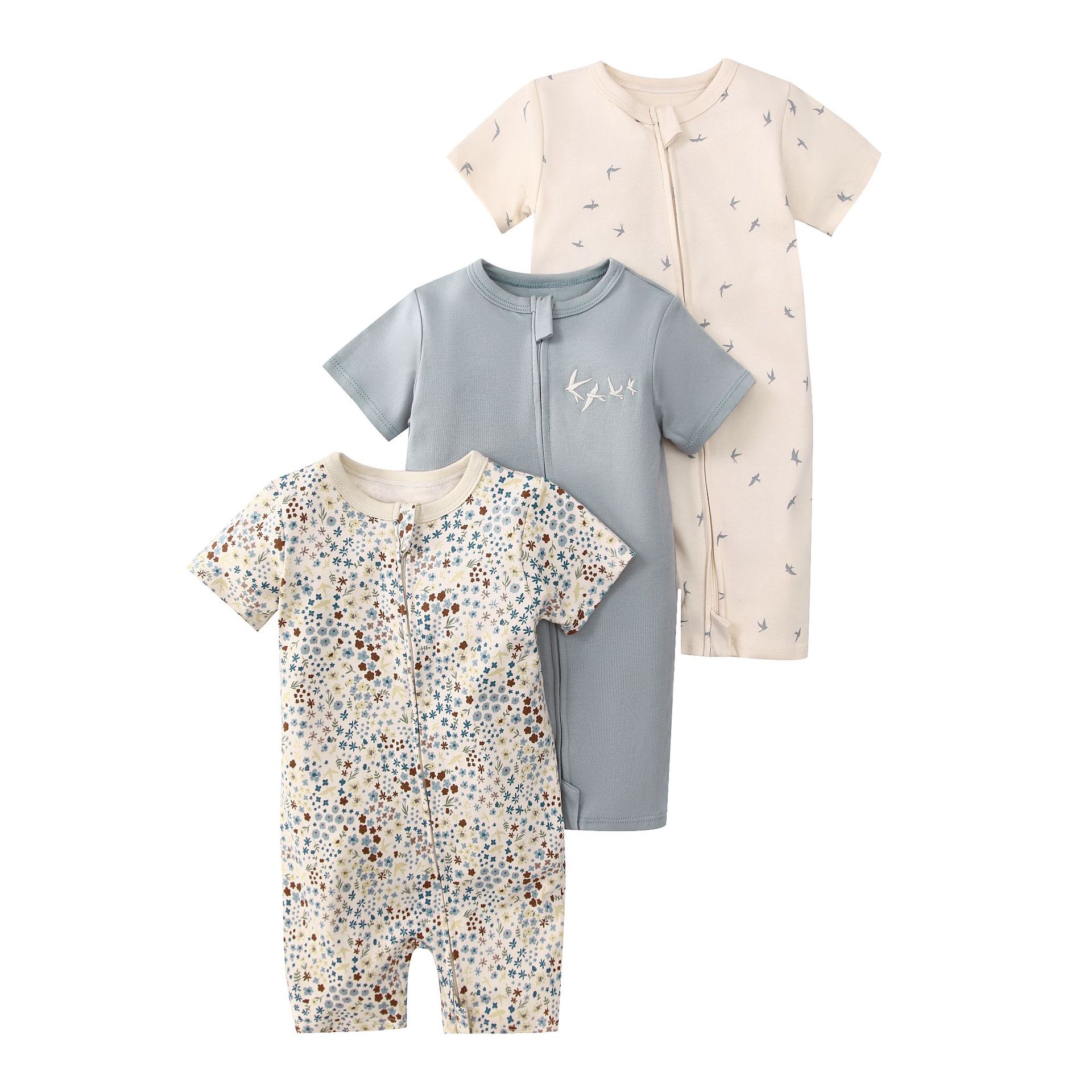 Picture of Foreign trade children's clothing summer baby jumpsuit short sleeve double zipper climbing clothing newborn baby gift box for cross-border