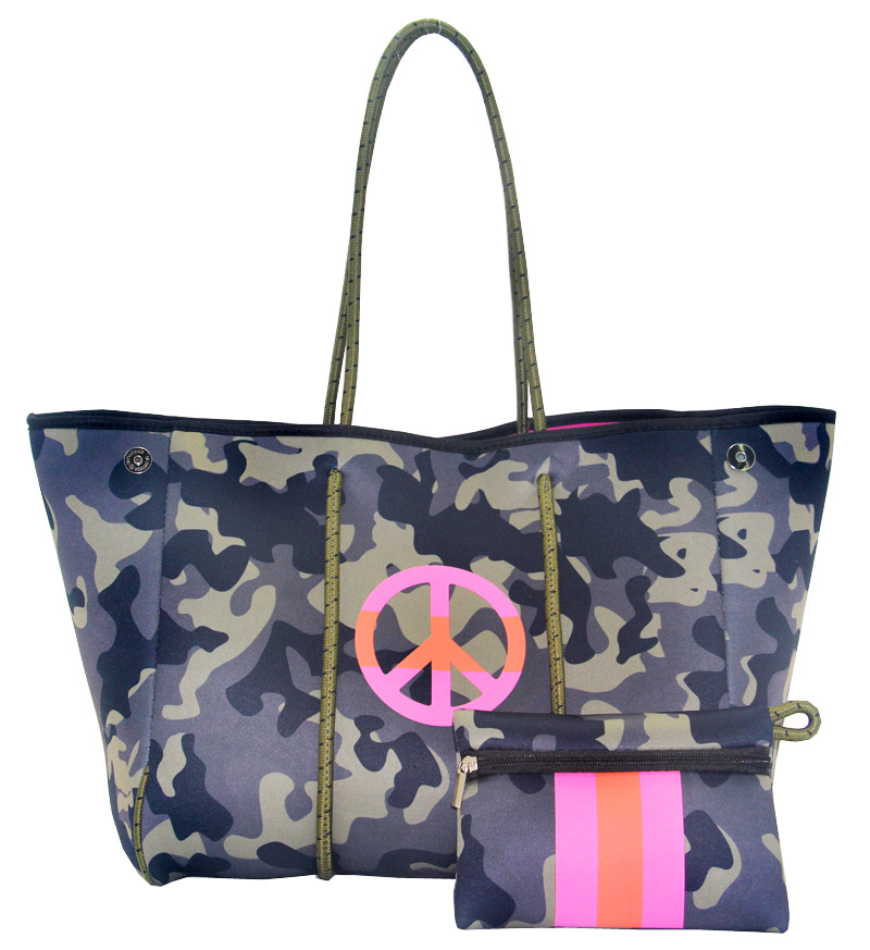 Picture of Diving Material Perforated Beach Bag European and American Fashion Portable Shoulder Strap Mother Bag Outdoor Casual Bag Portable Women's Bag for Women