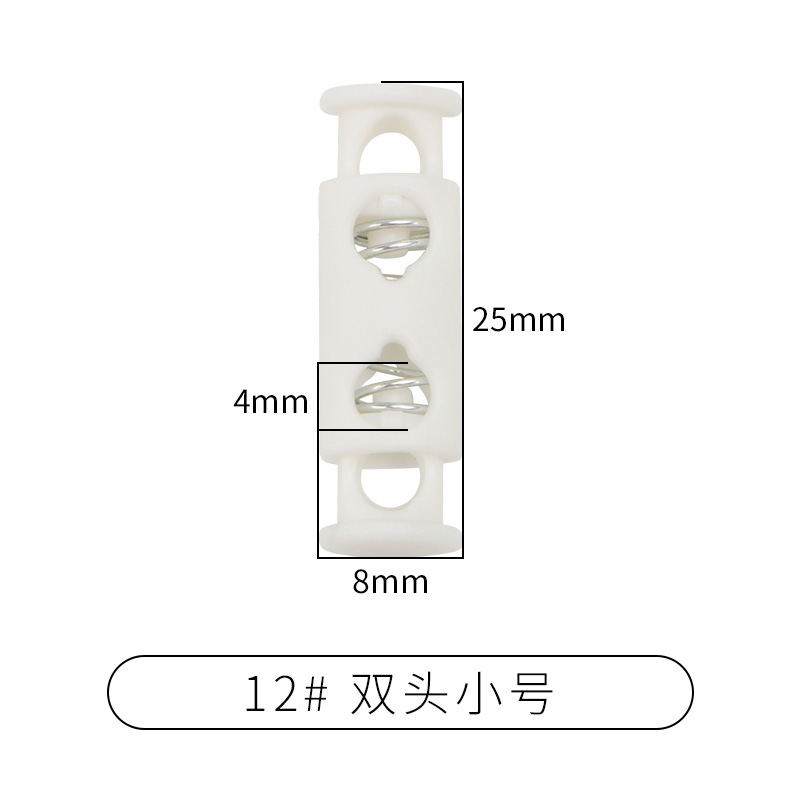 Picture of Manufacturer Plastic Adjustable Elastic Belt Spring Buckle with Rope Pig Nose Buckle Single and Double Holes Round Black Transparent Drawstring Buckle