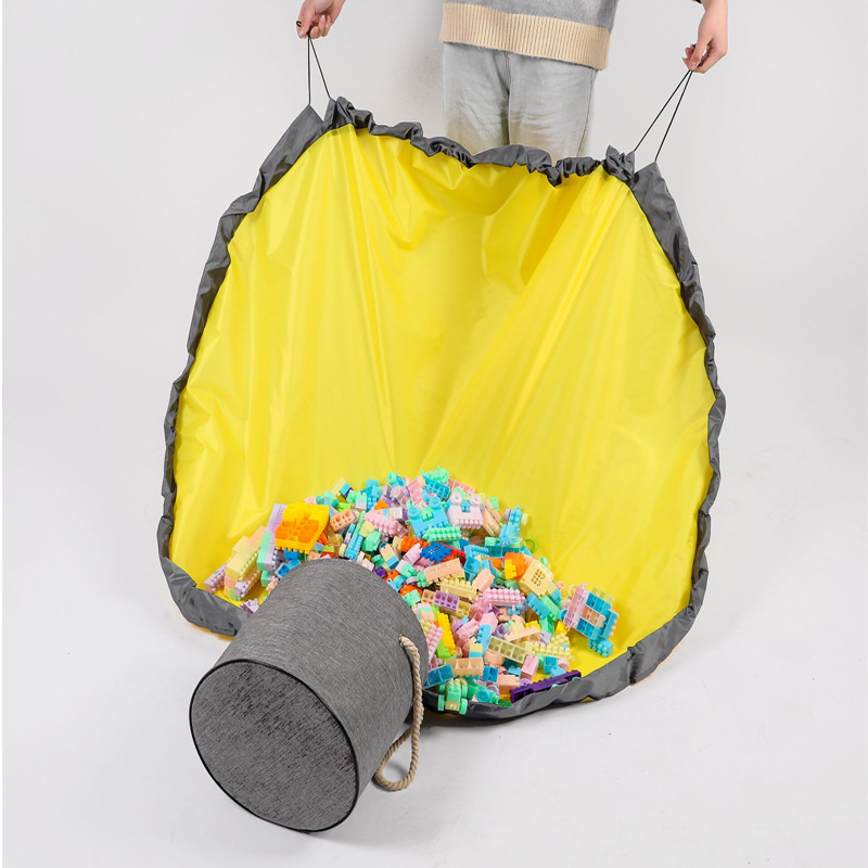 Cross-Border Exclusive Supply of New Children's Toys, Fabric Detachable Building Blocks, Large Storage Bucket, High Drawstring Storage Bag for Storage