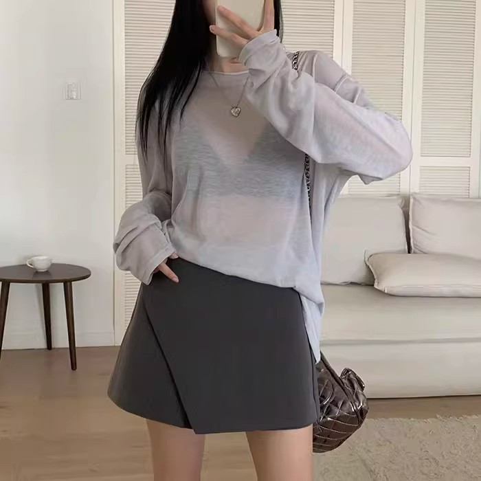 Suit Skirt Women's 2024 Summer New All-match High Waist Slimming Casual Irregular A- line Hip Short Culottes