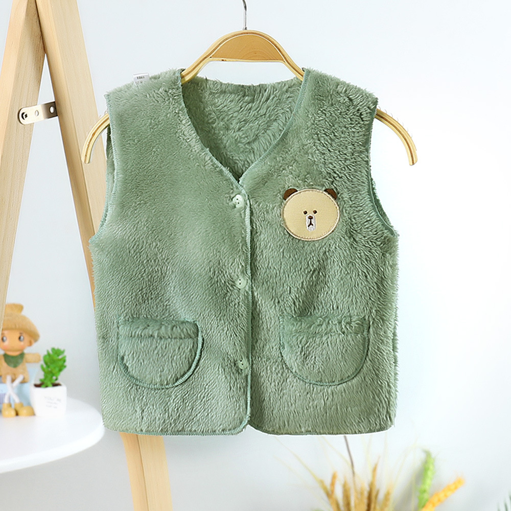 Picture of New children's plush vest autumn and winter thick baby cardigan boys and girls warm clothes children's clothing wholesale