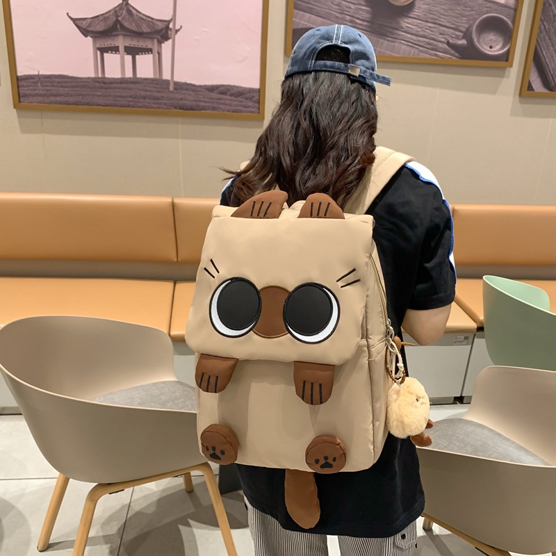 Ins Style New Siamese Cat Korean Style Harajuku Backpack Campus Style Junior High School Student Schoolbag Female Simple Primary School Bag