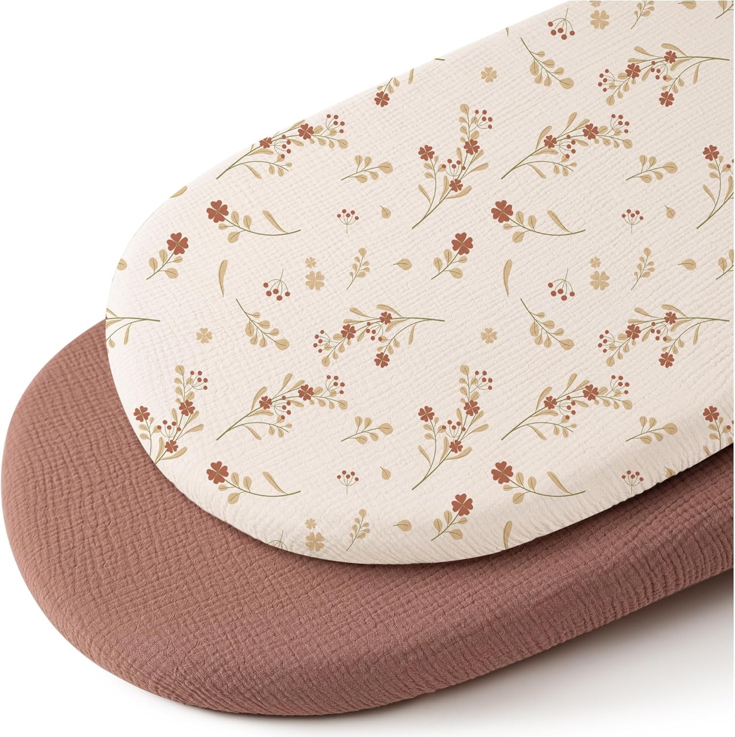 Picture of Cross-border Baby Cradle Bed Cover 2-piece Printed Breathable Skin-friendly Cotton Yarn Cradle Mattress Removable Change Cover