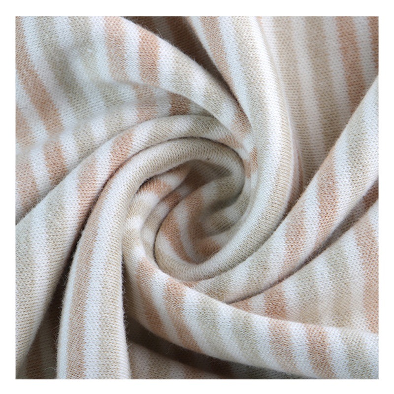 Color cotton striped knitted fabric children's clothing hat pajamas T-shirt fabric cotton multicolored striped cotton wool fabric